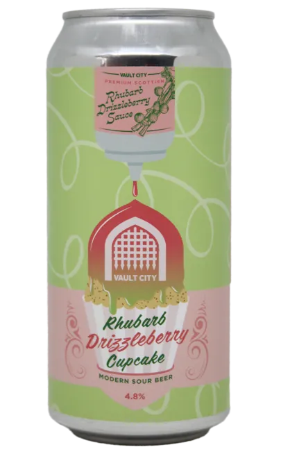 Rhubarb Drizzleberry Cupcake